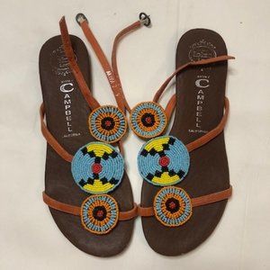 Jeffrey Campbell Tribal Beaded Sandals size 9